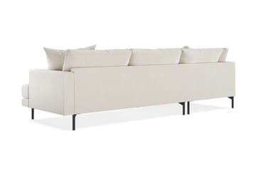 Menard 4-sits Vänstervänd L-formad Schäslongsoffa i Sammet - Krämvit - Möbler - Soffa - Divansoffa & schäslongsoffa - 4 sits soffa med divan