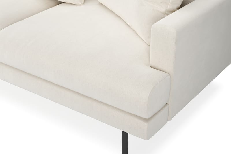 Menard 4-sits Vänstervänd L-formad Schäslongsoffa i Sammet - Krämvit - Möbler - Soffa - Divansoffa & schäslongsoffa - 4 sits soffa med divan