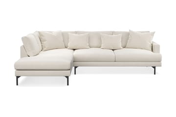 Menard 4-sits Vänstervänd L-formad Schäslongsoffa i Sammet - Krämvit - Möbler - Soffa - Divansoffa & schäslongsoffa - 4 sits soffa med divan