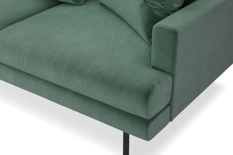 Menard 4-sits Vänstervänd L-formad Schäslongsoffa i Sammet - Mörkgrön - Möbler - Soffa - Divansoffa & schäslongsoffa - 4 sits soffa med divan