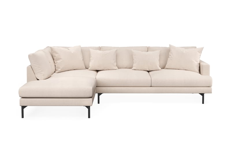 Menard 4-sits Vänstervänd L-formad Schäslongsoffa i Tyg - Beige - Möbler - Soffa - Divansoffa & schäslongsoffa - 4 sits soffa med divan