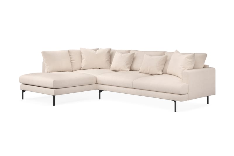 Menard 4-sits Vänstervänd L-formad Schäslongsoffa i Tyg - Beige - Möbler - Soffa - Divansoffa & schäslongsoffa - 4 sits soffa med divan