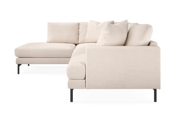 Menard 4-sits Vänstervänd L-formad Schäslongsoffa i Tyg - Beige - Möbler - Soffa - Divansoffa & schäslongsoffa - 4 sits soffa med divan