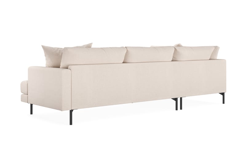 Menard 4-sits Vänstervänd L-formad Schäslongsoffa i Tyg - Beige - Möbler - Soffa - Divansoffa & schäslongsoffa - 4 sits soffa med divan