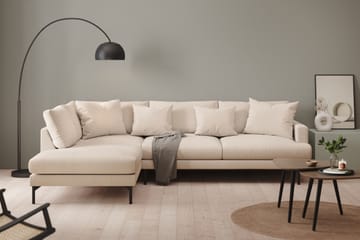 Menard 4-sits Vänstervänd L-formad Schäslongsoffa i Tyg - Beige - Möbler - Soffa - Divansoffa & schäslongsoffa - 4 sits soffa med divan