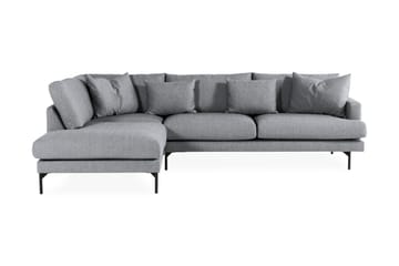 Menard 4-sits Vänstervänd L-formad Schäslongsoffa i Tyg - Grå - Möbler - Soffa - Divansoffa & schäslongsoffa - 4 sits soffa med divan