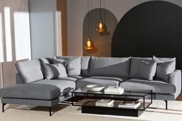 Menard 4-sits Vänstervänd L-formad Schäslongsoffa i Tyg - Grå - Möbler - Soffa - Divansoffa & schäslongsoffa - 4 sits soffa med divan