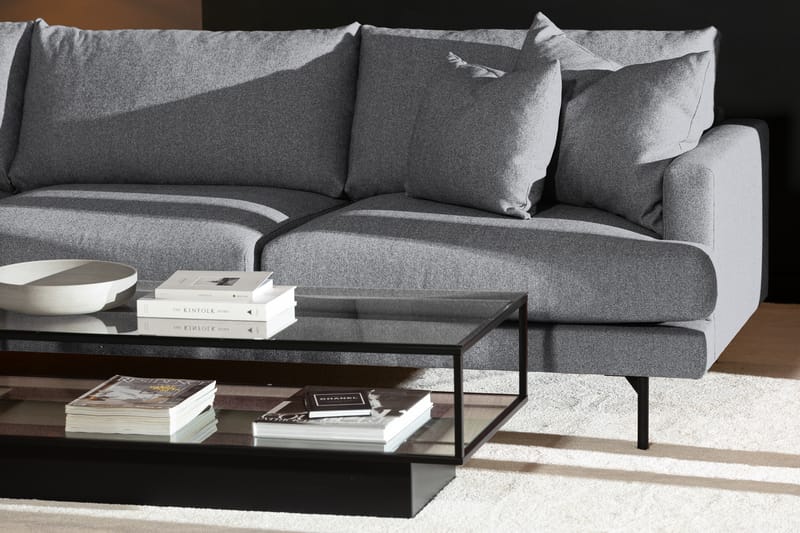 Menard 4-sits Vänstervänd L-formad Schäslongsoffa i Tyg - Grå - Möbler - Soffa - Divansoffa & schäslongsoffa - 4 sits soffa med divan