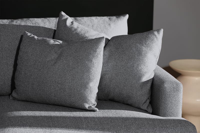 Menard 4-sits Vänstervänd L-formad Schäslongsoffa i Tyg - Grå - Möbler - Soffa - Divansoffa & schäslongsoffa - 4 sits soffa med divan