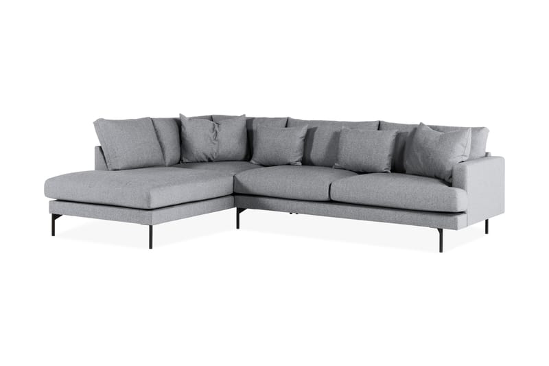 Menard 4-sits Vänstervänd L-formad Schäslongsoffa i Tyg - Grå - Möbler - Soffa - Divansoffa & schäslongsoffa - 4 sits soffa med divan