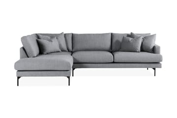 Menard 4-sits Vänstervänd L-formad Schäslongsoffa i Tyg - Grå - Möbler - Soffa - Divansoffa & schäslongsoffa - 4 sits soffa med divan