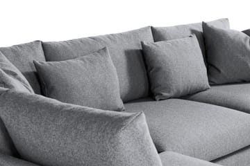 Menard 4-sits Vänstervänd L-formad Schäslongsoffa i Tyg - Grå - Möbler - Soffa - Divansoffa & schäslongsoffa - 4 sits soffa med divan