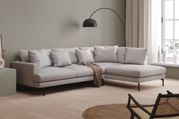 Menard 4-sits Vänstervänd L-formad Schäslongsoffa i Tyg - Ljusgrå - Möbler - Soffa - Divansoffa & schäslongsoffa - 4 sits soffa med divan
