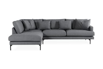 Menard 4-sits Vänstervänd L-formad Schäslongsoffa i Tyg - Mörkgrå - Möbler - Soffa - Divansoffa & schäslongsoffa - 4 sits soffa med divan