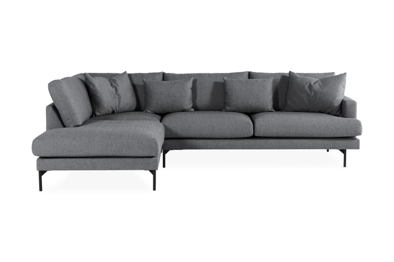 Menard 4-sits Vänstervänd L-formad Schäslongsoffa i Tyg - Mörkgrå - Möbler - Soffa - Divansoffa & schäslongsoffa - 4 sits soffa med divan