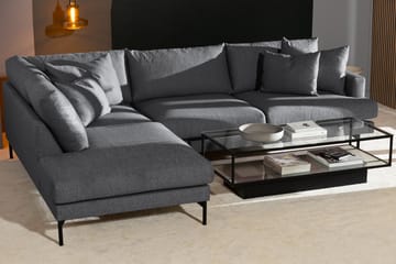 Menard 4-sits Vänstervänd L-formad Schäslongsoffa i Tyg - Mörkgrå - Möbler - Soffa - Divansoffa & schäslongsoffa - 4 sits soffa med divan