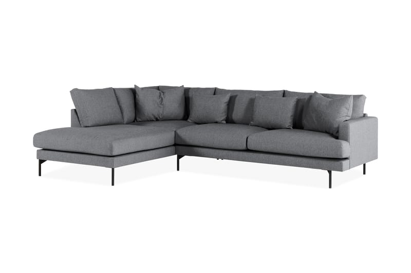 Menard 4-sits Vänstervänd L-formad Schäslongsoffa i Tyg - Mörkgrå - Möbler - Soffa - Divansoffa & schäslongsoffa - 4 sits soffa med divan