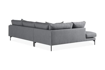 Menard 4-sits Vänstervänd L-formad Schäslongsoffa i Tyg - Mörkgrå - Möbler - Soffa - Divansoffa & schäslongsoffa - 4 sits soffa med divan