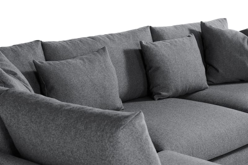 Menard 4-sits Vänstervänd L-formad Schäslongsoffa i Tyg - Mörkgrå - Möbler - Soffa - Divansoffa & schäslongsoffa - 4 sits soffa med divan