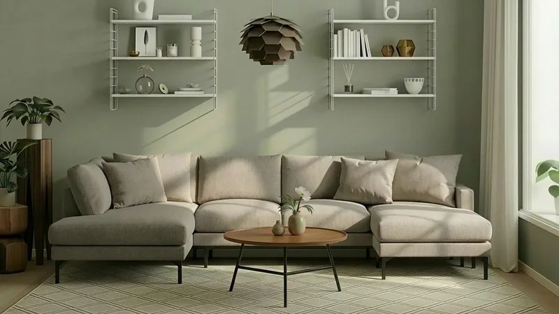 Menard 4-sits Vänstervänd Stor U-formad Djup Large Soffa med Divan och Schäslong i Manchester - Greige - Möbler - Soffa - Divansoffa & schäslongsoffa - 4 sits soffa med divan