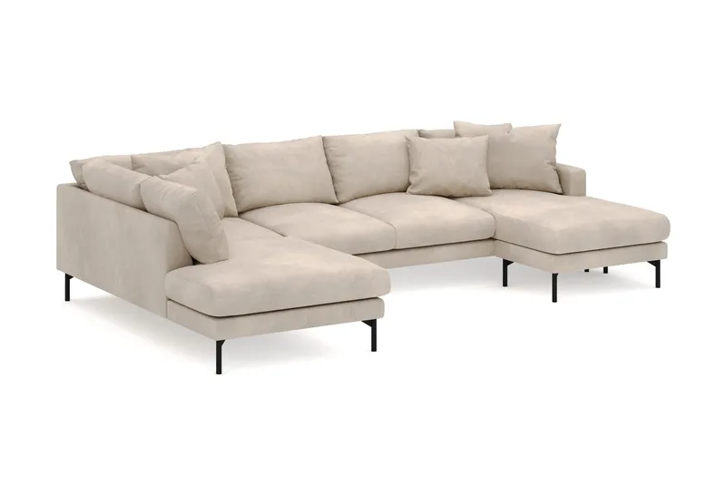 Menard 4-sits Vänstervänd Stor U-formad Djup Large Soffa med Divan och Schäslong i Manchester - Greige - Möbler - Soffa - Divansoffa & schäslongsoffa - 4 sits soffa med divan