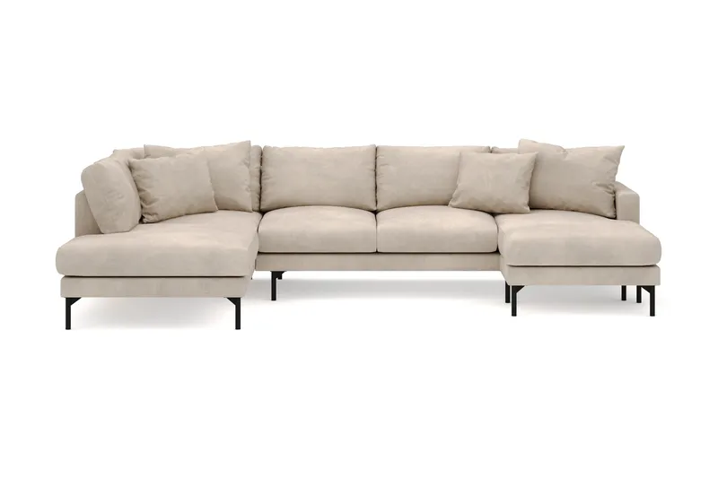 Menard 4-sits Vänstervänd Stor U-formad Djup Large Soffa med Divan och Schäslong i Manchester - Greige - Möbler - Soffa - Divansoffa & schäslongsoffa - 4 sits soffa med divan