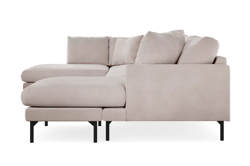 Menard 4-sits Vänstervänd Stor U-formad Djup Large Soffa med Divan och Schäslong i Sammet - Beige - Möbler - Soffa - Divansoffa & schäslongsoffa - 4 sits soffa med divan
