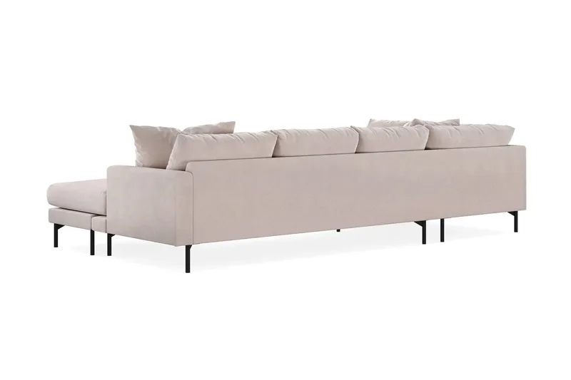 Menard 4-sits Vänstervänd Stor U-formad Djup Large Soffa med Divan och Schäslong i Sammet - Beige - Möbler - Soffa - Divansoffa & schäslongsoffa - 4 sits soffa med divan