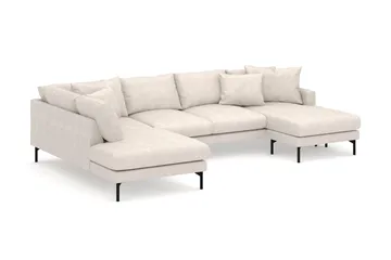 Menard 4-sits Vänstervänd Stor U-formad Djup Large Soffa med Divan och Schäslong i Tyg - Beige - Möbler - Soffa - Divansoffa & schäslongsoffa - 4 sits soffa med divan