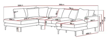Menard 4-sits Vänstervänd Stor U-formad Djup Large Soffa med Divan och Schäslong i Tyg - Beige - Möbler - Soffa - Divansoffa & schäslongsoffa - 4 sits soffa med divan