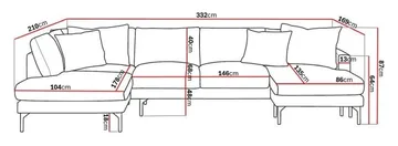 Menard 4-sits Vänstervänd Stor U-formad Djup Large Soffa med Divan och Schäslong i Tyg - Brun - Möbler - Soffa - Divansoffa & schäslongsoffa - 4 sits soffa med divan