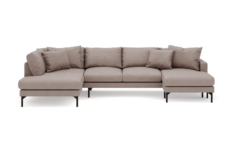 Menard 4-sits Vänstervänd Stor U-formad Djup Large Soffa med Divan och Schäslong i Tyg - Brun - Möbler - Soffa - Divansoffa & schäslongsoffa - 4 sits soffa med divan