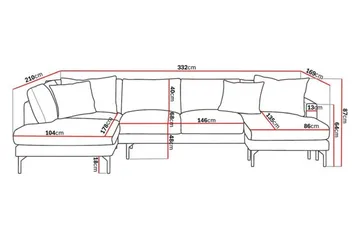 Menard 4-sits Vänstervänd Stor U-formad Djup Soffa med Divan och Schäslong i Manchester - Mörkgrön - Möbler - Soffa - U-soffa