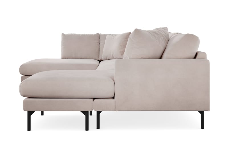 Menard 4-sits Vänstervänd U-formad Large Soffa med Divan och Schäslong i Sammet - Beige - Möbler - Soffa - Divansoffa & schäslongsoffa - 4 sits soffa med divan