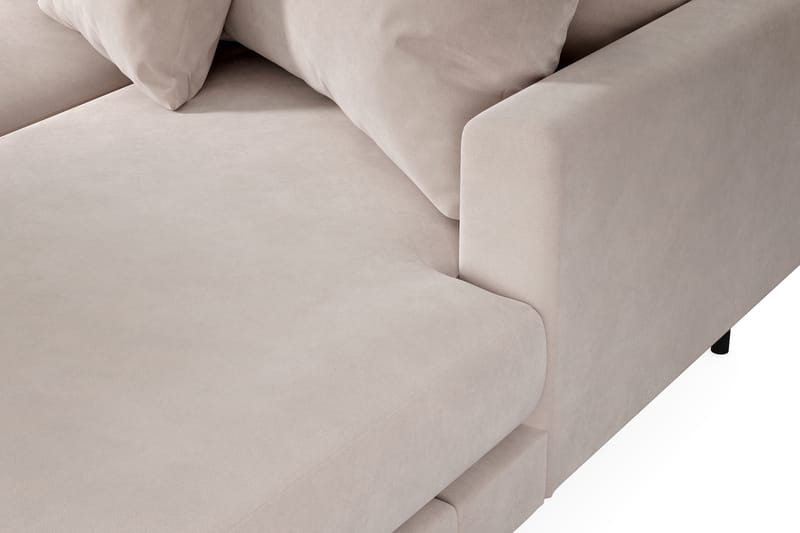 Menard 4-sits Vänstervänd U-formad Large Soffa med Divan och Schäslong i Sammet - Beige - Möbler - Soffa - Divansoffa & schäslongsoffa - 4 sits soffa med divan