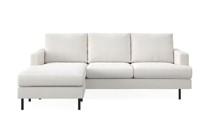Menard Compact 3-sits Vänstervänd L-formad Divansoffa i Bouclé, Vit