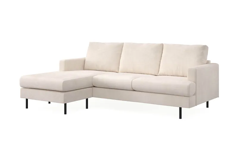 Menard Compact 3-sits Vänstervänd L-formad Divansoffa i Manchester - Beige - Möbler - Soffa - Divansoffa & schäslongsoffa - 3 sits soffa med divan