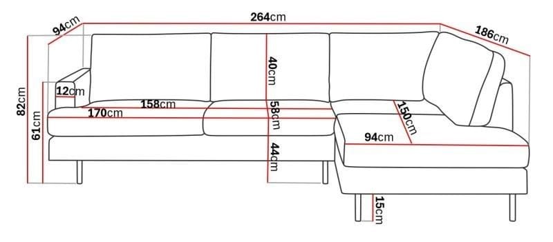 Menard Compact 4-sits Högervänd L-formad Schäslongsoffa i Manchester - Mörkgrön - Möbler - Soffa - Divansoffa & schäslongsoffa - 4 sits soffa med divan
