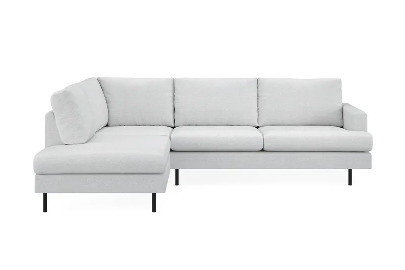 Menard Compact 4-sits Vänstervänd L-formad Schäslongsoffa i Tyg, Ljusgrå