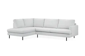 Menard Compact 4-sits Vänstervänd L-formad Schäslongsoffa i Tyg - Ljusgrå - Möbler - Soffa - Divansoffa & schäslongsoffa - 4 sits soffa med divan