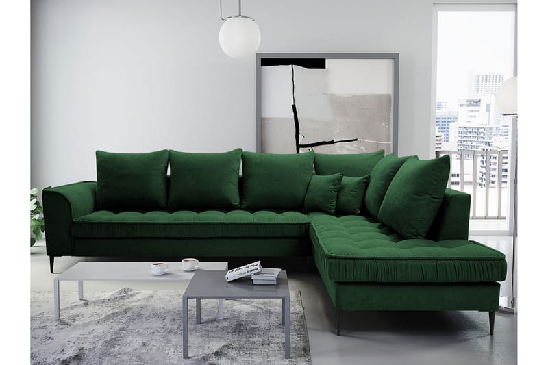 Mierzen Soffa - Grön - Möbler - Soffa - Divansoffa & schäslongsoffa - 3 sits soffa med divan