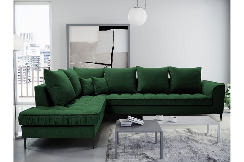 Mierzen Soffa - Grön - Möbler - Soffa - Divansoffa & schäslongsoffa - 3 sits soffa med divan