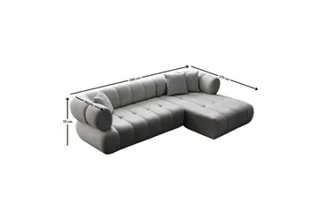 Mississauga Soffa med Divan 3-sits - Grå - Möbler - Soffa - Divansoffa & schäslongsoffa - 3 sits soffa med divan