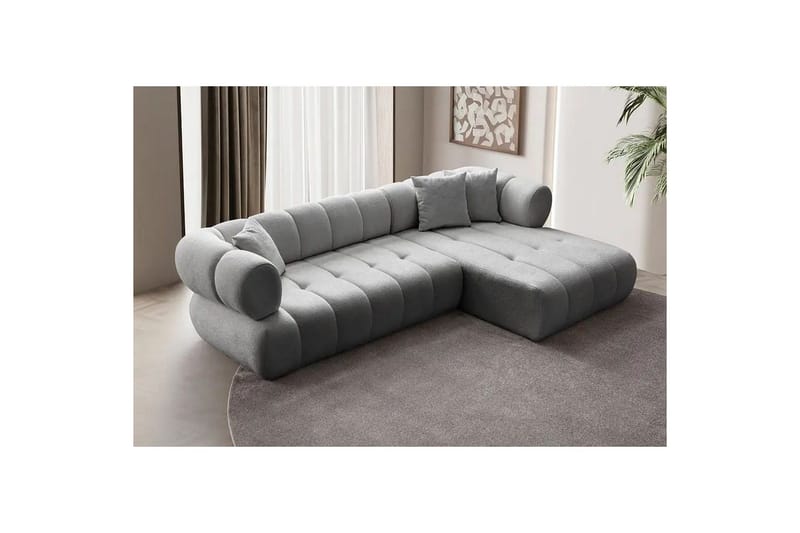 Mississauga Soffa med Divan 3-sits - Grå - Möbler - Soffa - Divansoffa & schäslongsoffa - 3 sits soffa med divan