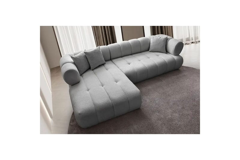 Mississauga Soffa med Divan 3-sits - Grå - Möbler - Soffa - Divansoffa & schäslongsoffa - 3 sits soffa med divan