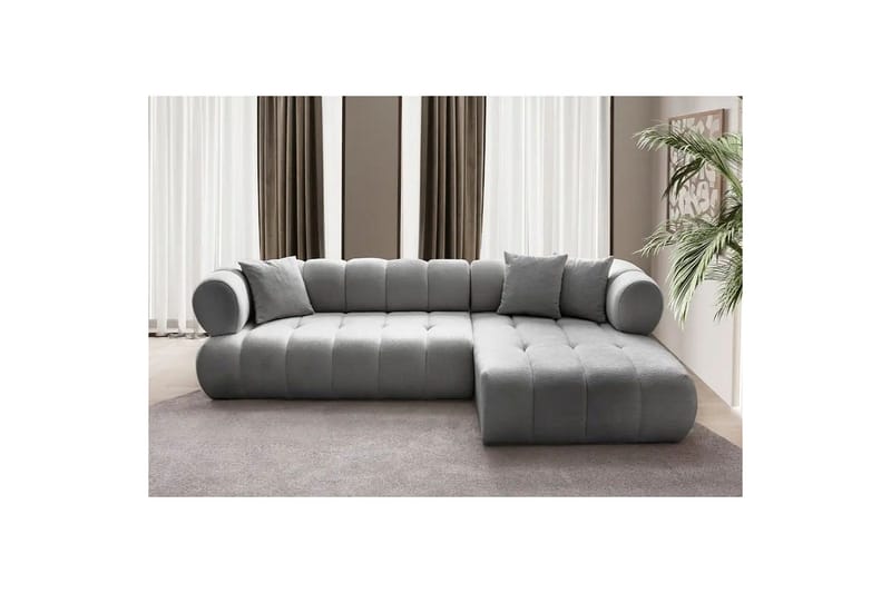 Mississauga Soffa med Divan 3-sits - Grå - Möbler - Soffa - Divansoffa & schäslongsoffa - 3 sits soffa med divan