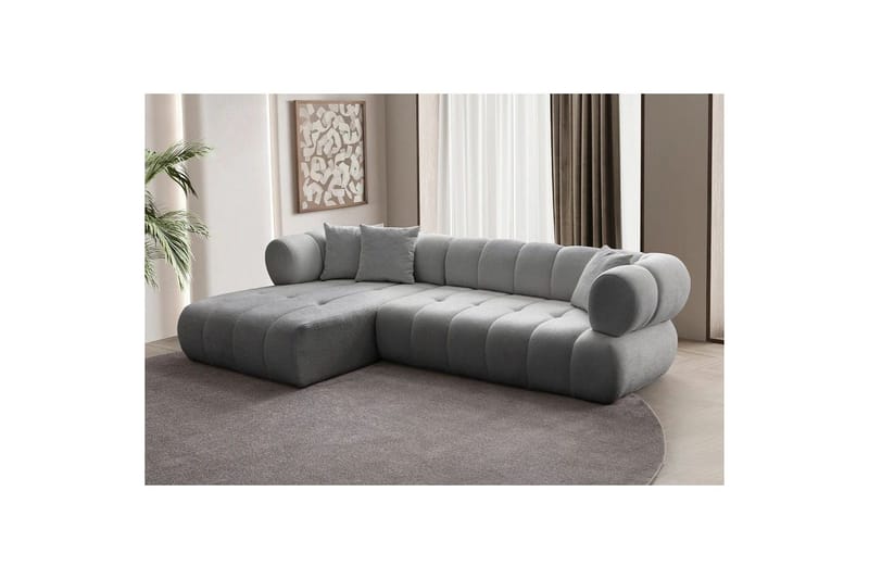 Mississauga Soffa med Divan 3-sits - Grå - Möbler - Soffa - Divansoffa & schäslongsoffa - 3 sits soffa med divan
