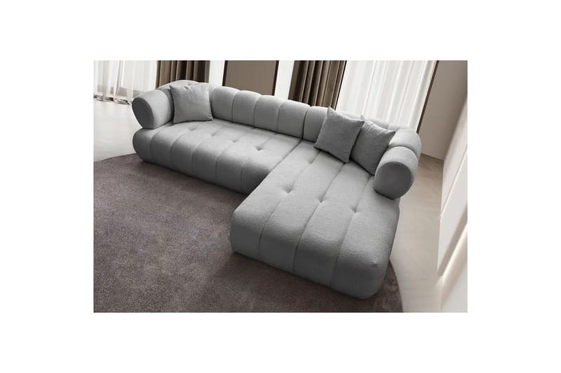Mississauga Soffa med Divan 3-sits - Grå - Möbler - Soffa - Divansoffa & schäslongsoffa - 3 sits soffa med divan