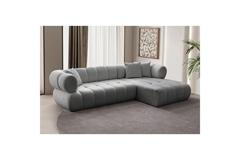Mississauga Soffa med Divan 3-sits - Grå - Möbler - Soffa - Divansoffa & schäslongsoffa - 3 sits soffa med divan