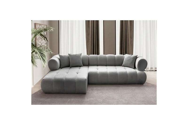 Mississauga Soffa med Divan 3-sits - Grå - Möbler - Soffa - Divansoffa & schäslongsoffa - 3 sits soffa med divan